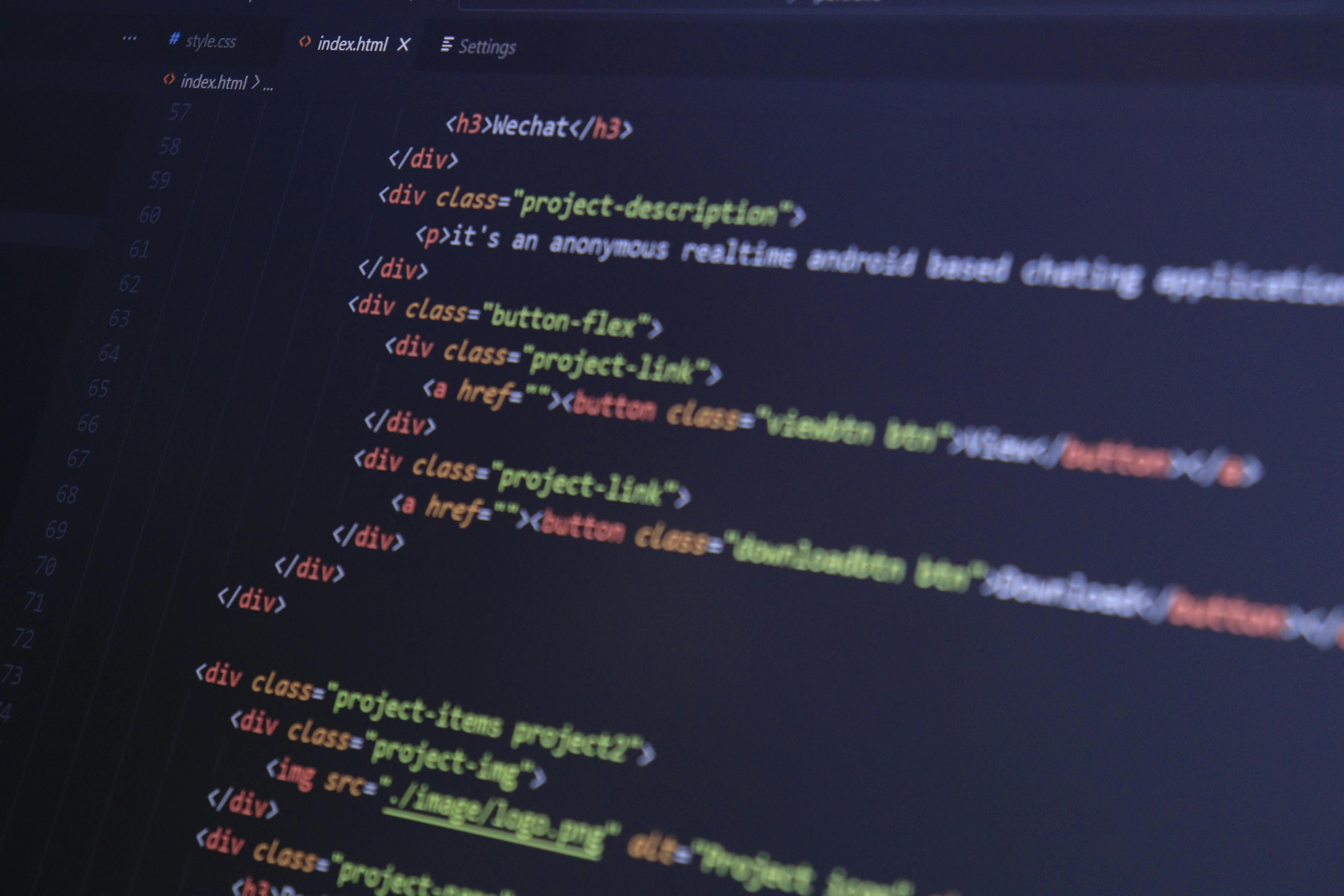 a stock image of a computer screen with code on it